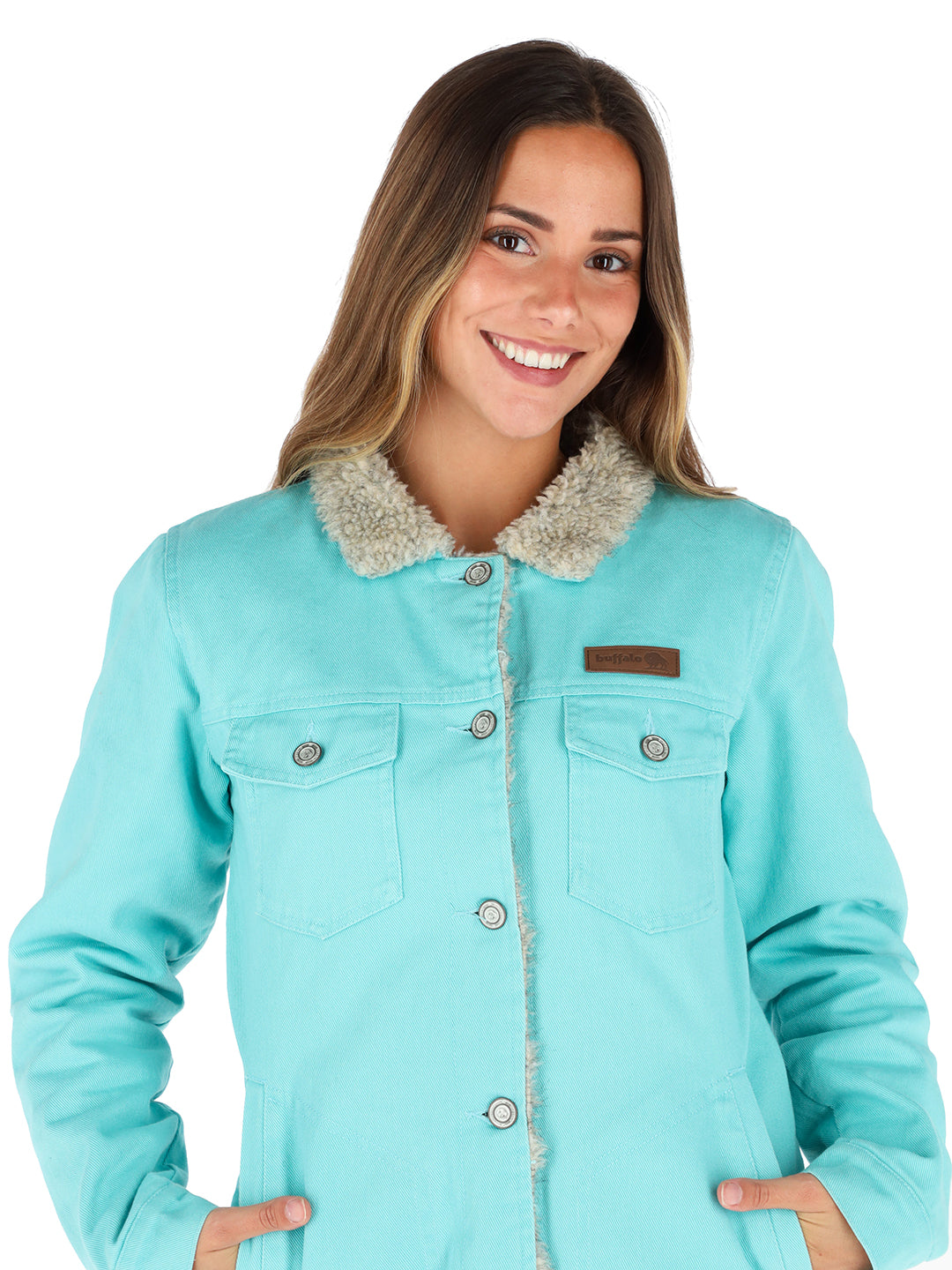 Chaqueta Foresta Mujer - Turquesa - Lana Jaspeado