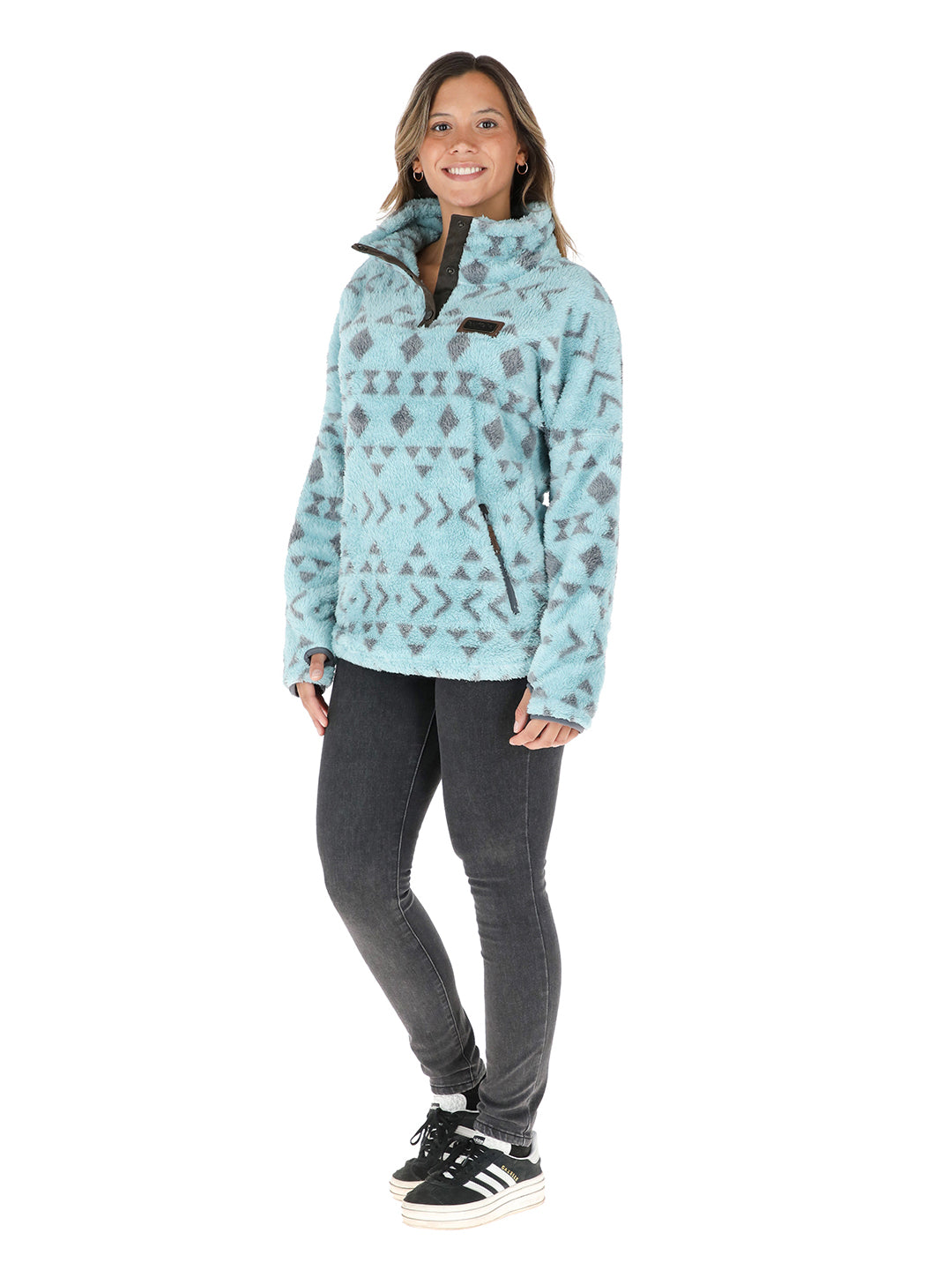 Chaqueta Nomada Print Mujer - Celeste