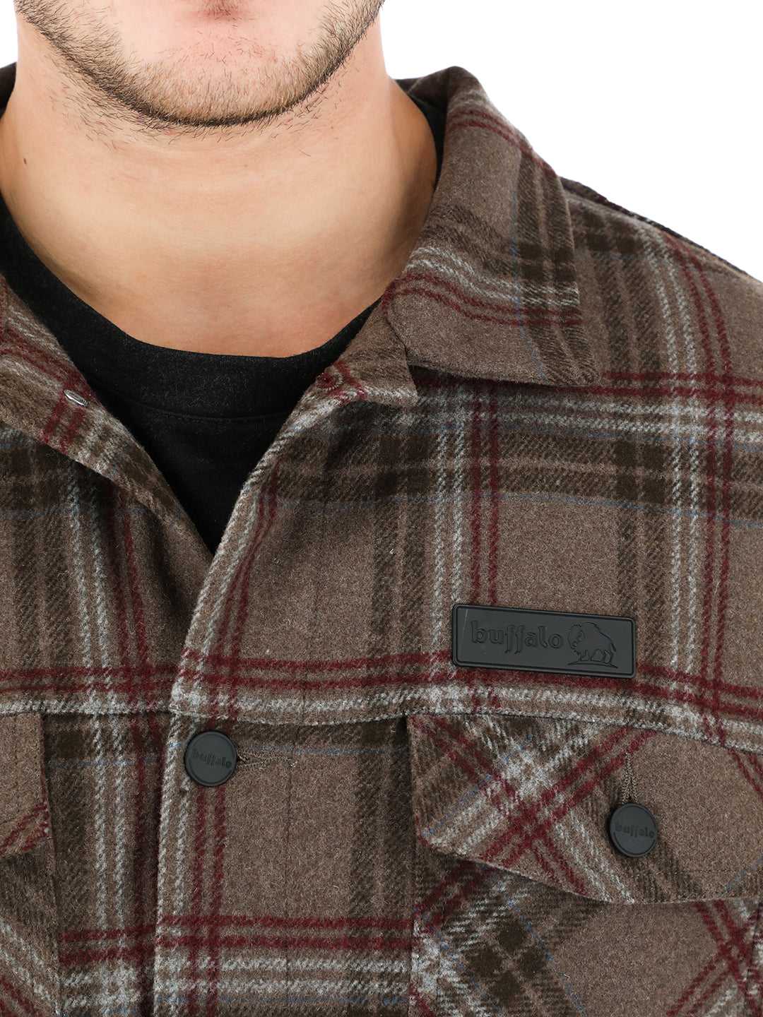 Chaqueta Pesquera Tartan Hombre - Cafe