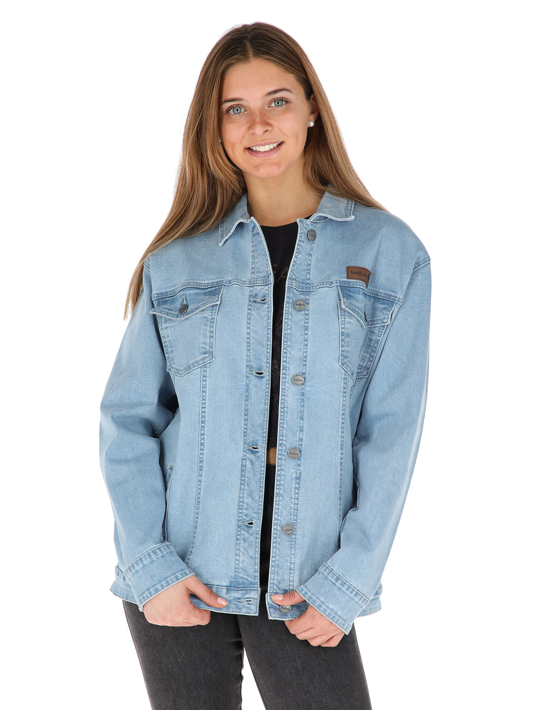 Chaqueta Plomo Mujer - Celeste