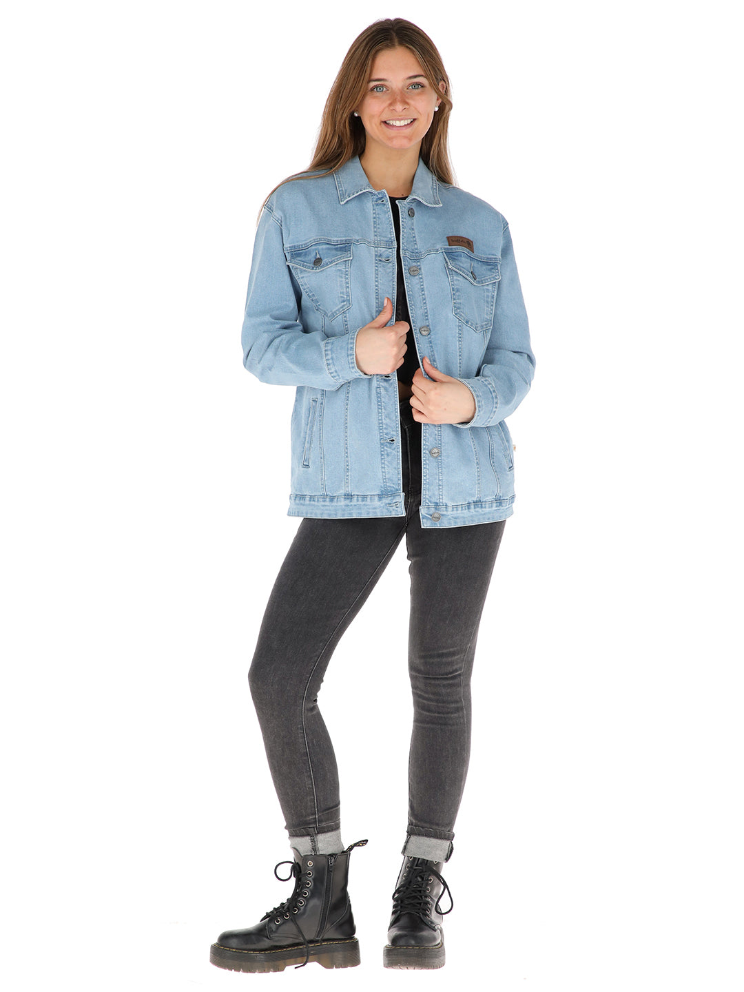 Chaqueta Plomo Mujer - Celeste