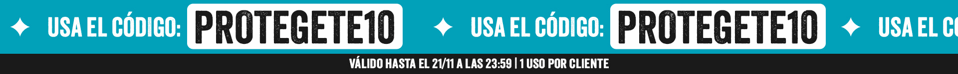 Usa el código PROTEGETE10