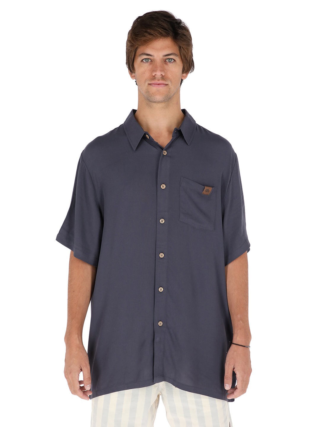 Guayabera Peteroa Hombre - Gris Oscuro