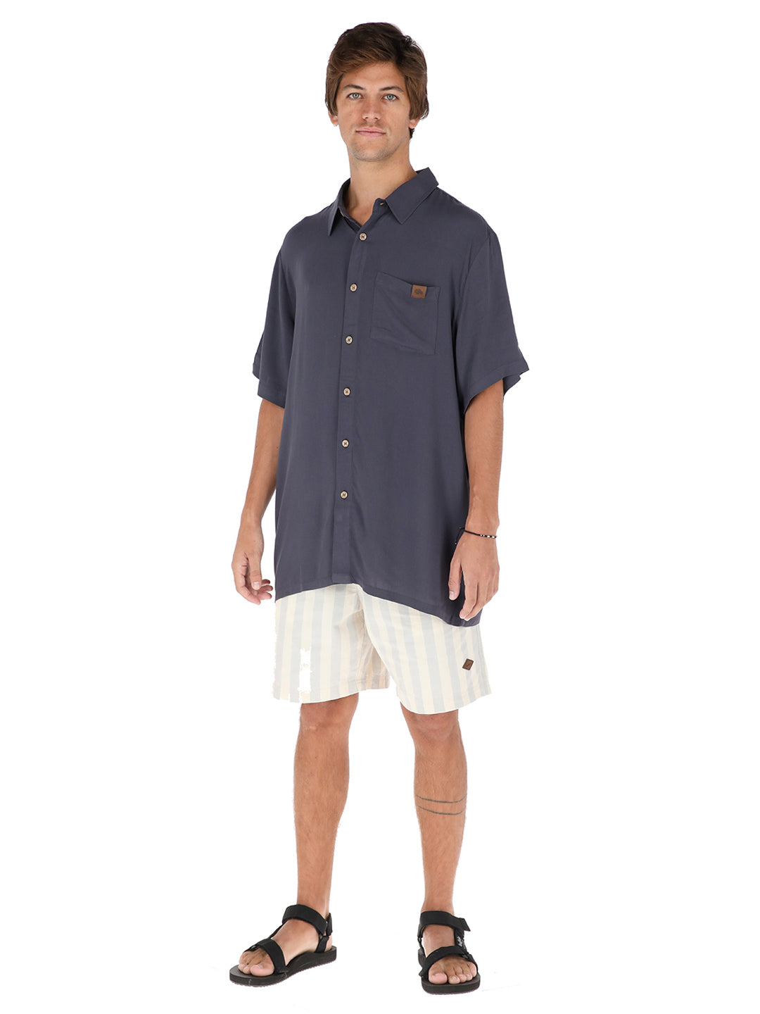 Guayabera Peteroa Hombre - Gris Oscuro