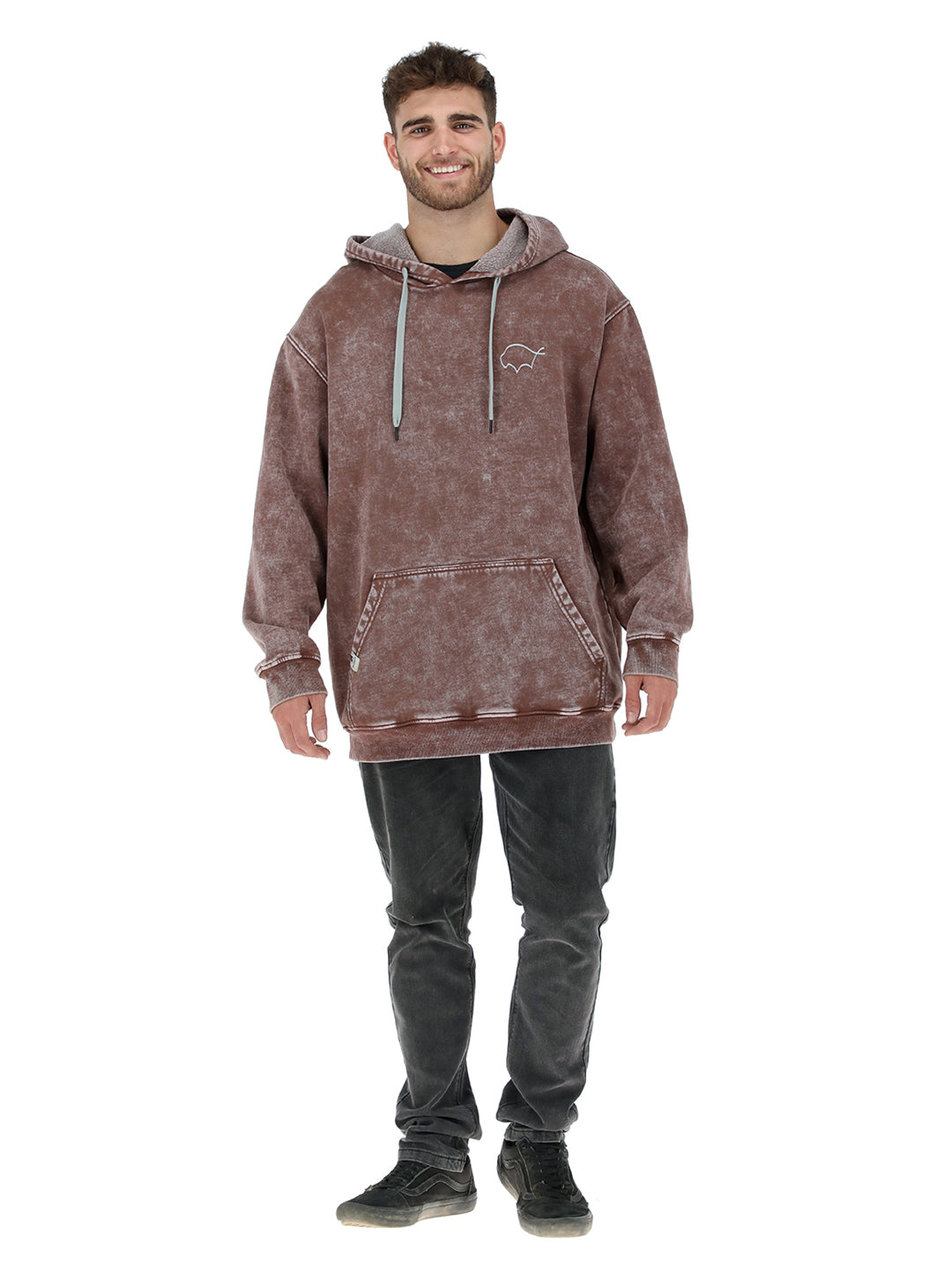 Poleron Canguru Hombre - Burdeo