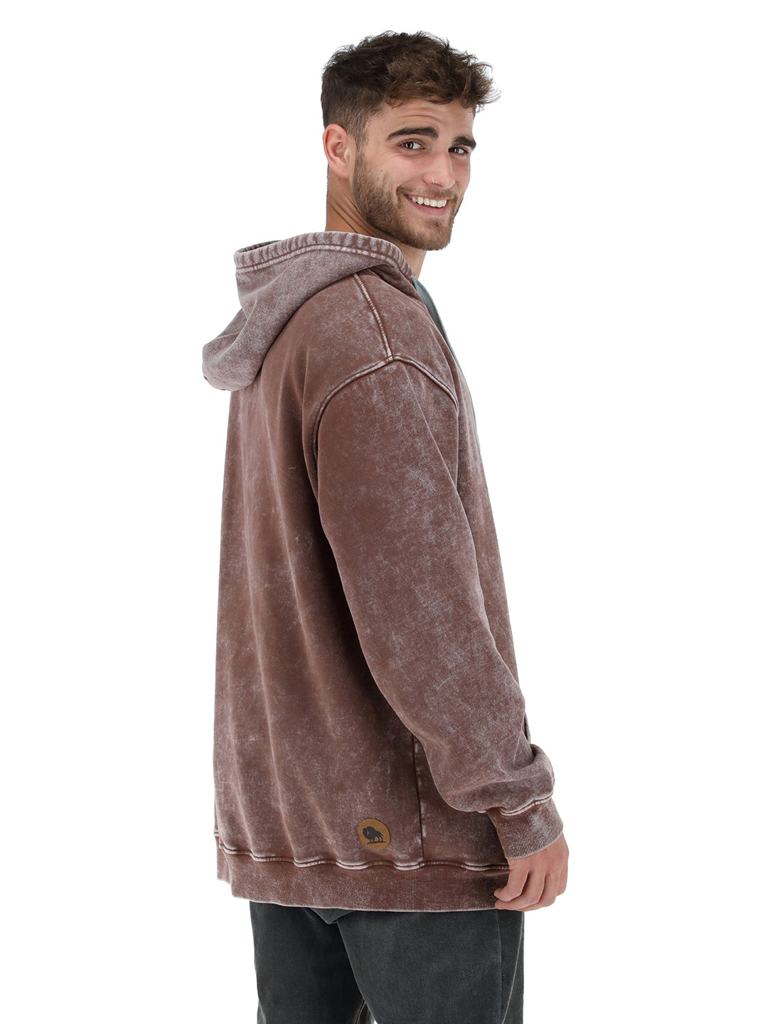 Poleron Canguru Hombre - Burdeo